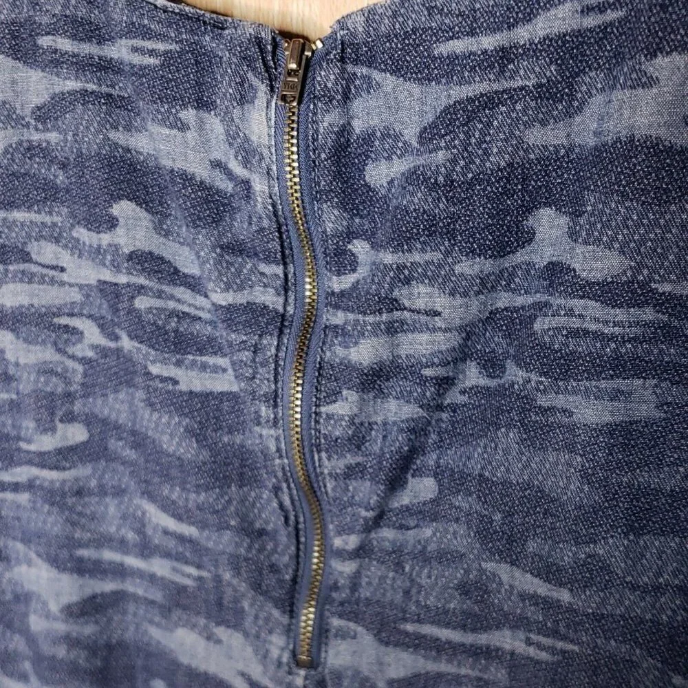 Gap Kids Short Sleeve Denim Look Camouflage Dress